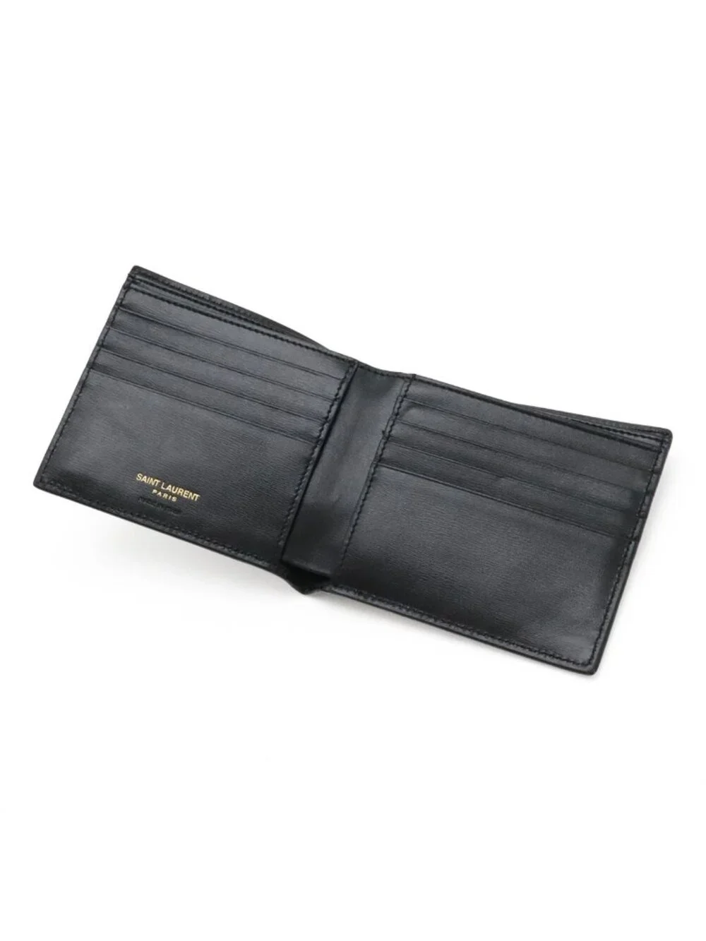 Saint Laurent Paris YSL Yves Tiny Cassandra Logo Bifold Billfold Wallet Leather - Picture 4 of 6